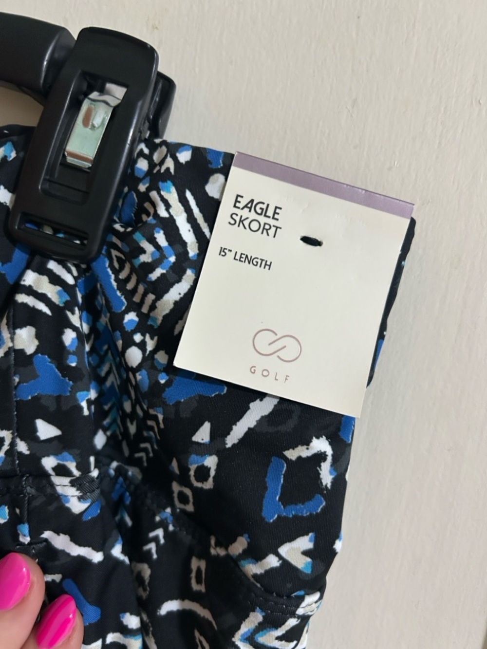 CALIA by Carrie Underwood Black, Blue & White Patterned Skort- XXL - Picture 2 of 8